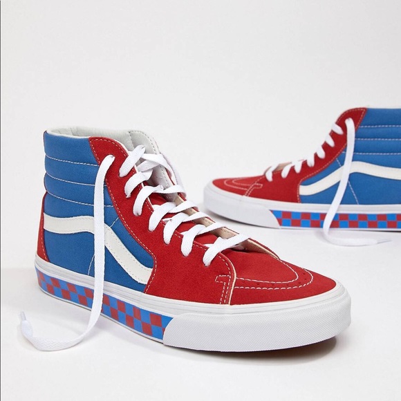 vans blue and red checkerboard